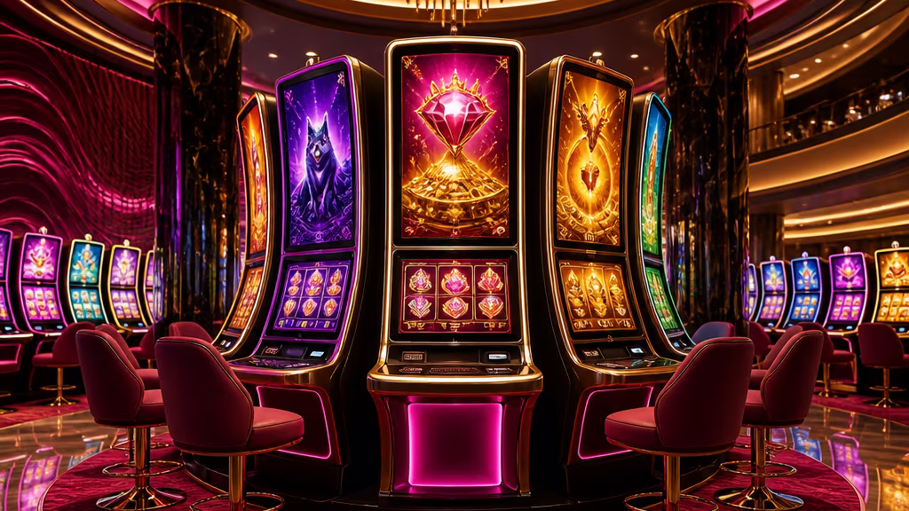 DelOro slot lobby with abstract game cards